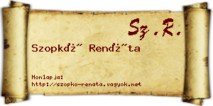Szopkó Renáta névjegykártya
